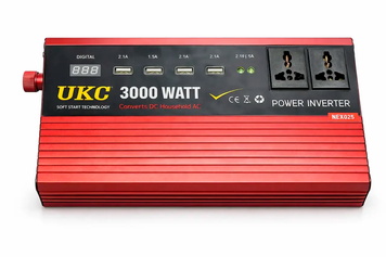 Перетворювач напруги AR 3000W, 12V-220V, з USB (3053) 38122 фото