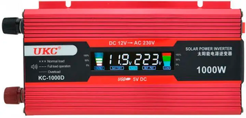 Преобразователь напряжения 12V-220V,1000W с LSD-дисплеем 38126 фото